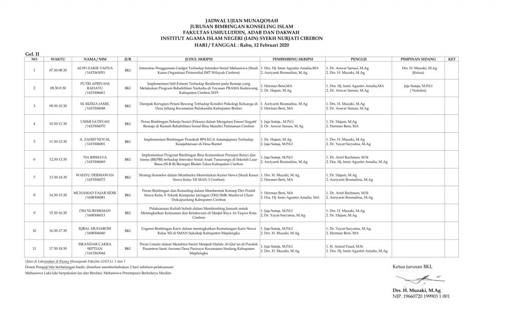 JADWAL MUNAQOSAH 12Feb