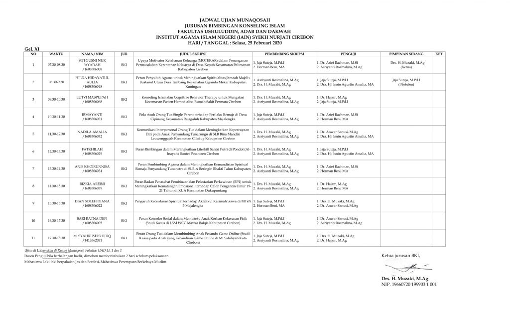 JADWAL MUNAQOSAH 25Feb