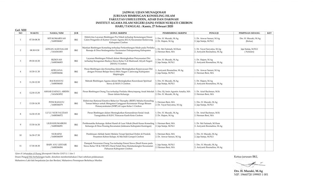 JADWAL MUNAQOSAH 27Feb