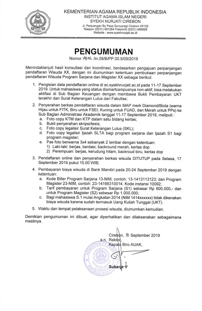 Perpanjangan Wisuda