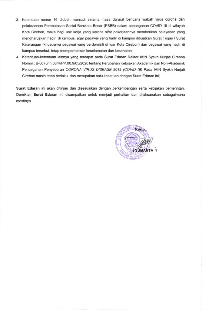 SE Rektor Nomor B-0697-2